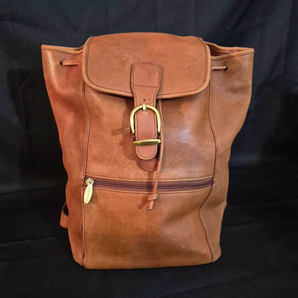 Coach Vintage Backpack Tan Soft Leather  Rucksack Old Coach Vintage Very Nice. - Picture 2 of 12
